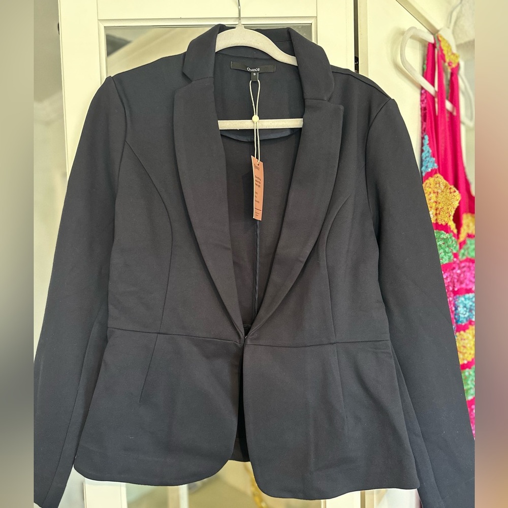 Quince Ultra-Stretch Ponte Blazer NAVY size small